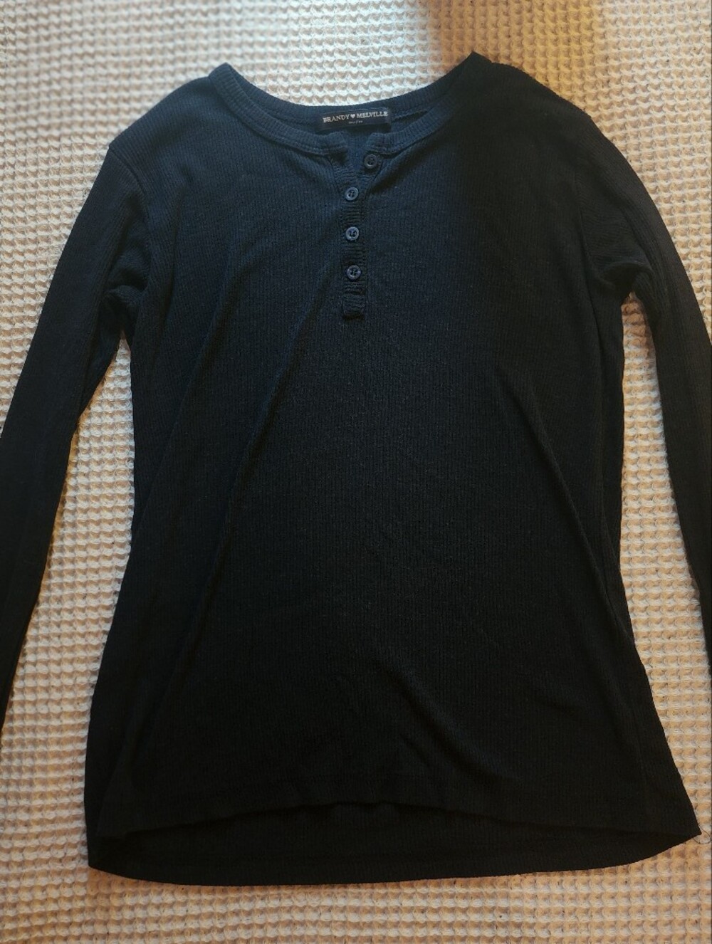 Brandy Melville Navy Long Sleeve Thin Shirt